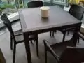 Комплект мебели: стул с подлокотниками JERSEY (4 шт.) + стол обеденный квадратный FIJI Table