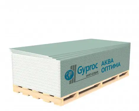 Гипсокартон Gyproc Аква Оптима Лонг 12,5*1200*3000