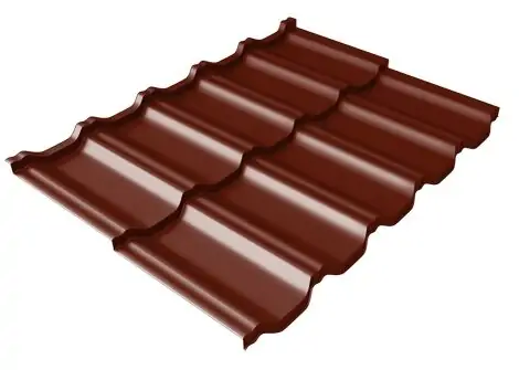 Металлочерепица Grandline Kvinta Uno Grand Line c 3D резом 0,45 PE RAL 3005 красное вино