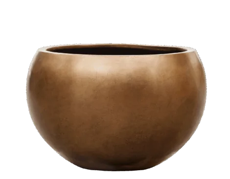 Кашпо TREEZ Effectory — Metal — Полусфера — Тёмное матовое золото