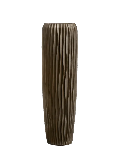 NEW Кашпо TREEZ Effectory — Metal — Высокий конус Giant Design Wave — Чернёная бронза