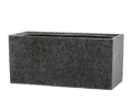 Кашпо TREEZ Effectory — Stone — Низкий прямоугольник — Тёмно-серый камень